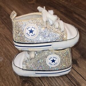 Glitter Baby Sneakers, Size 11 (Fits 4.5”~Size 4)